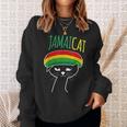 面白い猫 ユーモア ラスタ Jamaicat ジャマイカ 旗 かっこいい 男 猫 スウェットシャツ 彼女への贈り物