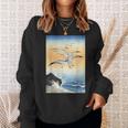 鳥 カモメ 波 海 ヴィンテージ 和 浮世絵 木版画 スウェットシャツ 彼女への贈り物