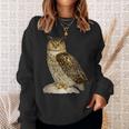 鳥 面白いtシャツ フクロウ ミミズク バードウォッチング 服 メンズ おもしろ グッズ 面白い おしゃれ スウェットシャツ 彼女への贈り物