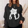 黒猫と白猫 スウェットシャツ 彼女への贈り物