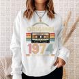 52 歳の誕生日プレゼント男性 1974 年 レトロ ビンテージ テープ スウェットシャツ 彼女への贈り物