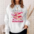 All Booked For Valentines Book Lovers Pink Valentine's Day Sweatshirt Gifts for Her