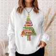 Books Christmas Tree Xmas Librarian Book Lovers Pajama Sweatshirt Gifts for Her