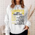 メンズ Carpenter Hourly Rate For Woodworker Carpenter Retro スウェットシャツ 彼女への贈り物