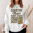 Country Music マディトラックとカウボーイブーツ ウェスタンusa スウェットシャツ 彼女への贈り物