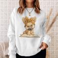 Cute Chihuahua Reading Dog Book Lover Animal Graphic Baby Premium Tri-Blend Sweatshirt Gifts for Her
