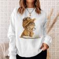 Cute Girl Open Book Reading Book Lover Graphic Round Glasses Sweatshirt Gifts for Her