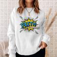 Faith Is My Superpower Fun Comic Book Christian Premium Tri-Blend Sweatshirt Gifts for Her