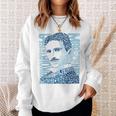 Glitschika s ニコラ・テスライラストtシャツ スウェットシャツ 彼女への贈り物