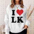 I Heart Lk Initials I Love LK First And Last Name L K スウェットシャツ 彼女への贈り物