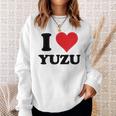 I Heart ゆず ファーストネーム I Love パーソナライズ スウェットシャツ 彼女への贈り物