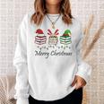Librarian Merry Christmas Books Santa Hat Reindeer Elf Xmas Sweatshirt Gifts for Her