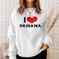 I Love Okinawa 愛 ハート 沖縄 沖縄県 日本 お土産 かわいい おしゃれ スウェットシャツ 彼女への贈り物