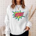 Pow Retro Comic Book Art Superhero Bubble Premium Sweatshirt Gifts for Her
