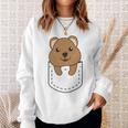 Quokka In Pocket かわいいクオッカ 胸ポケットクオッカ スウェットシャツ 彼女への贈り物