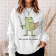 We Read At Dawn Bookish Frog Reading Sweatshirt Gifts for Her