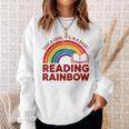 Reading Book Rainbow Literacy Learning Premium Tri-Blend Sweatshirt Gifts for Her