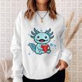 Readsolotl Amphibian Read Book Herpetologist Cute Axolotl Sweatshirt Gifts for Her