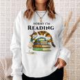 Sorry I'm Reading Calico Cat Book Lover Sweatshirt Gifts for Her
