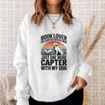 Women's Book Lover Golden Retriever Mom Just One More Chapter Sweatshirt Gifts for Her