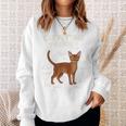 アビシニアン猫ふれあいガイド 面白い猫好き スウェットシャツ 彼女への贈り物