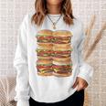 ハンバーガーデイパック ハンバーガー 6パック 腹筋 フェイク腹筋ジム スウェットシャツ 彼女への贈り物
