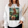 バックプリントtシャツ セクシーな赤毛ピンナップガール&バイク スウェットシャツ 彼女への贈り物