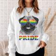 パグ ゲイプライド Lgbt レインボーフラッグ サングラス Lgbtq ギフト 犬 スウェットシャツ 彼女への贈り物