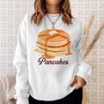 ホットケーキ パンケーキ Pancakes バター はちみつ イラスト 喫茶店 洋菓子 レトロ 水彩 綺麗 かわいい スウェットシャツ 彼女への贈り物