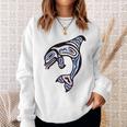 太平洋北西部シャチクジラ ネイティブアメリカン インディアンアート スウェットシャツ 彼女への贈り物