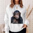 煙草を吸うチンパンジー たばこ スウェットシャツ 彼女への贈り物