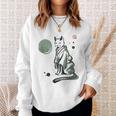 猫 和 着物 日本 伝統 ママ パパ キッズ スウェットシャツ 彼女への贈り物