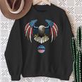 Abstract Unitedtates Of America Wild Eagle With Usa Flag スウェットシャツ 年配の女性への贈り物