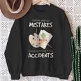 Artist Mistakes Happy Accidents アートパレット 絵画 引用 長袖tシャツ スウェットシャツ 年配の女性への贈り物
