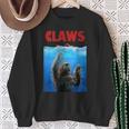 Beware Of Claws 面白いナマケモノ シャーク 映画 パロディ スウェットシャツ 年配の女性への贈り物