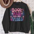 Book Fair Vibes Retro Teacher Reading Lovers Librarian Sweatshirt Gifts for Old Women