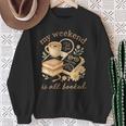 My Weekend Is All Booked Cozy Book Lover Reading Sweatshirt Gifts for Old Women