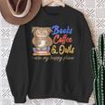 Books Coffee & Owls Are My Happy Place Book Lovers Sweatshirt Gifts for Old Women