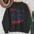 Books Are My Therapy Book Lover Bookworm Library Sweatshirt Gifts for Old Women
