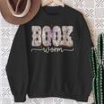 Bookworm Coquette Bow Floral Bookish Reading Book Lovers Sweatshirt Gifts for Old Women