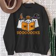 Booooks Ghost Boo Read Books Library Teacher Halloween Cute Sweatshirt Gifts for Old Women