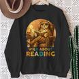 Boys Animal Wild About Reading Cheetah Book Sweatshirt Gifts for Old Women