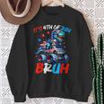 Bruh 4Th Of July Boys Kids T-Rex Dinosaur Patriotic Flag Sweatshirt Gifts for Old Women