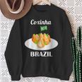 Coxinha 伝統的なブラジル料理 ブラジル国旗 スウェットシャツ 年配の女性への贈り物