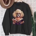 Cute Dog Poodle Reading Book Sweatshirt Gifts for Old Women