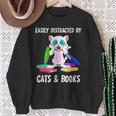 Distracted By Cats Coffee And Books Sweatshirt Gifts for Old Women Distracted By Cats Coffee And Books Sweatshirt Gifts for Old Women