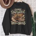 Easily Distracted By Turtles And Books Sweatshirt Gifts for Old Women