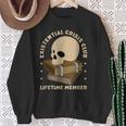 Existential Crisis Club Lifetime Member Skull Books Sarcasm Sweatshirt Gifts for Old Women