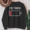 I'm Tired Low Battery 空の電話シンボル スウェットシャツ 年配の女性への贈り物
