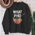 What The Pho こぼれる麺のユーモア スウェットシャツ 年配の女性への贈り物
